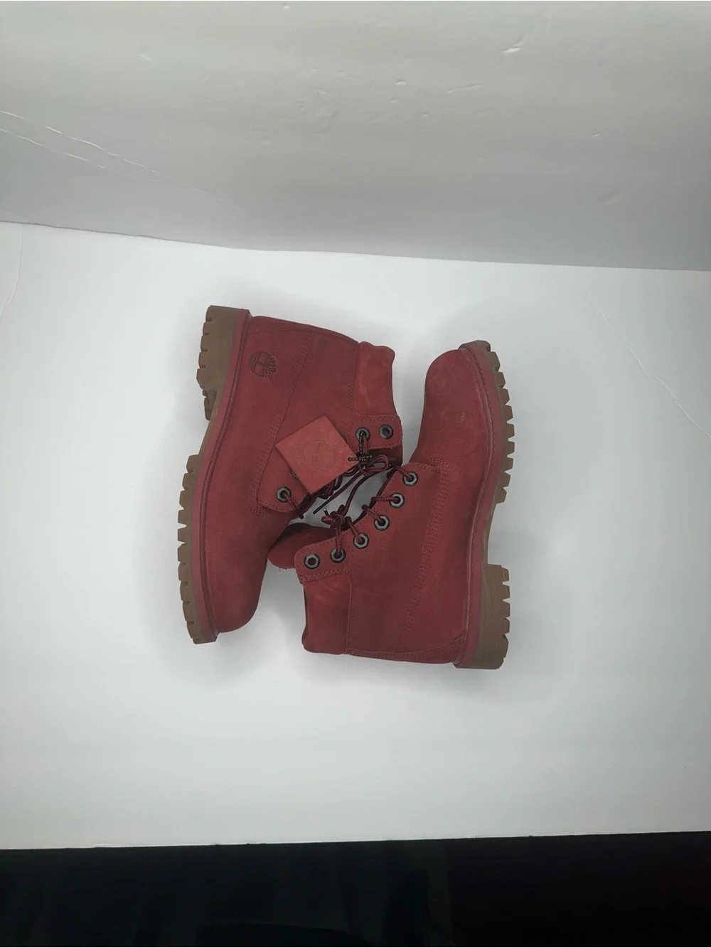 Timberland Kids Burgundy Lace-Up Suede Boots